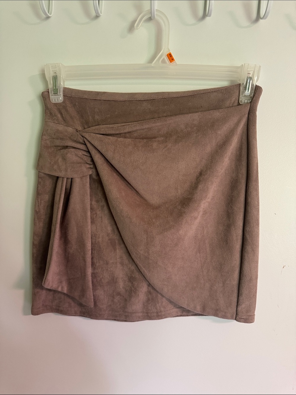 Altar'd State Taupe Suede-Look Knot Wrap Mini Skirt | WORN ONCE